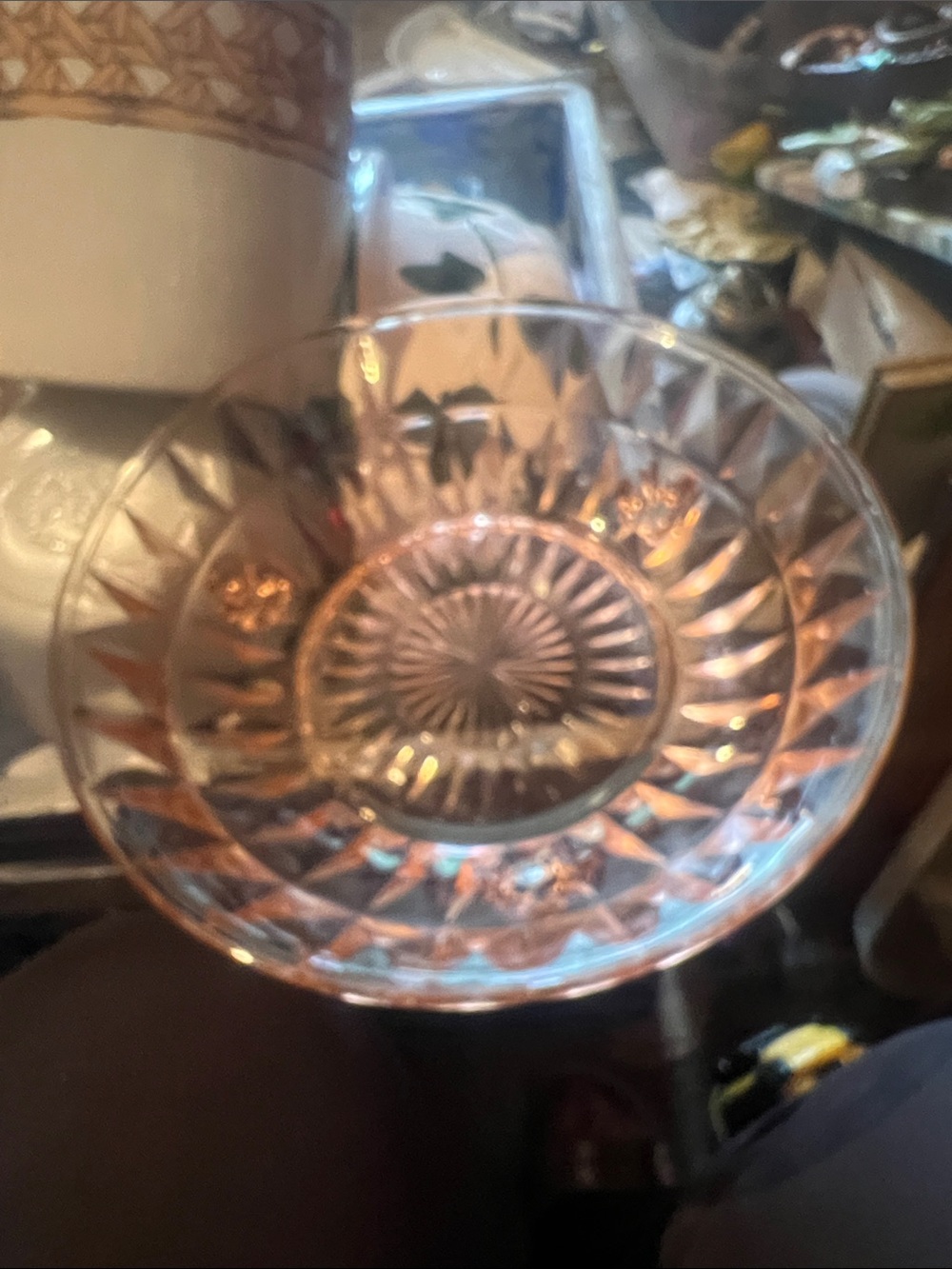 Retro pink depression. Glass Pink Serving Bowl